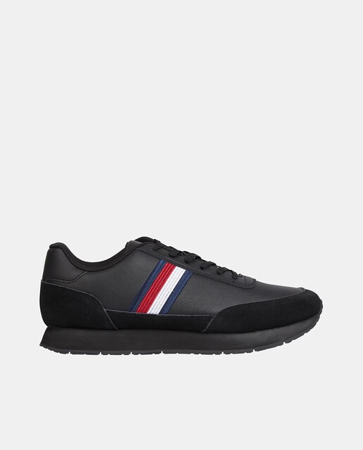 Imagen 0 de Zapatillas de hombre tipo running bajas en piel con franja distintiva y suela EVA