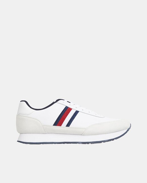 Imagen 0 de Zapatillas de hombre tipo running bajas en piel con franja distintiva y suela EVA