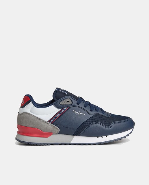 Imagen 0 de Zapatillas London de hombre tipo running bajas con logotipo y detalles en contraste