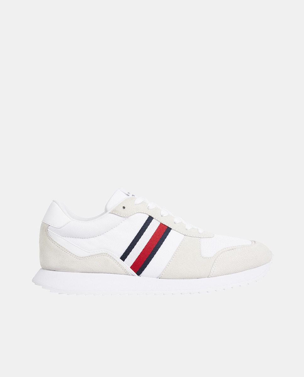 Imagen 0 de Zapatillas de hombre tipo running bajas en piel con branding lateral