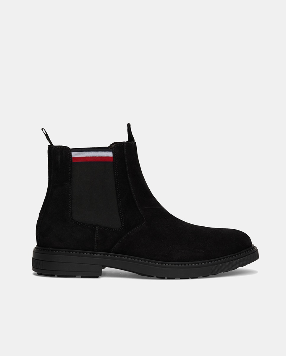 Imagen 0 de Botines Chelsea de ante con bandera distintiva de Tommy Hilfiger