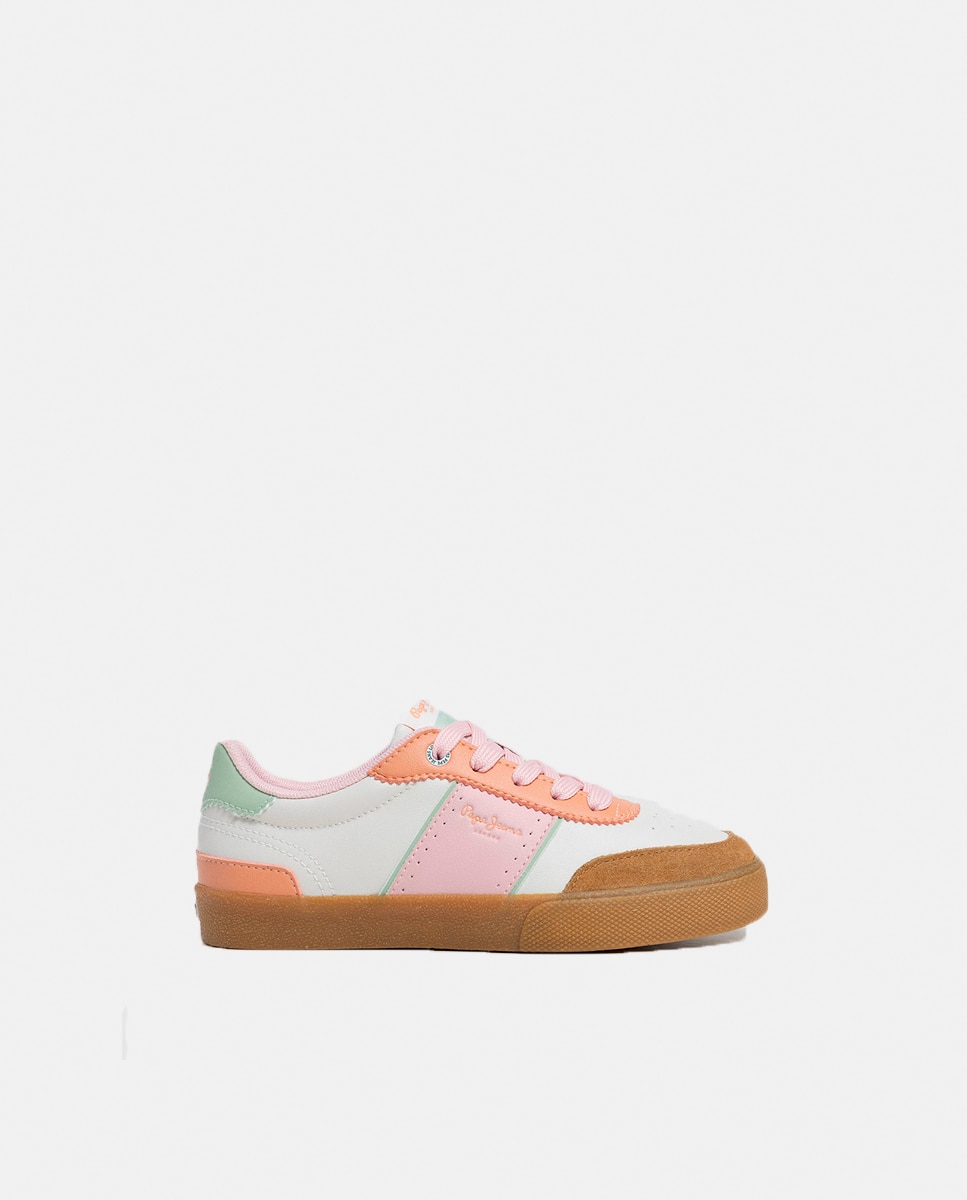 Imagen 0 de Zapatilla de tenis retro de niña en contraste de color
