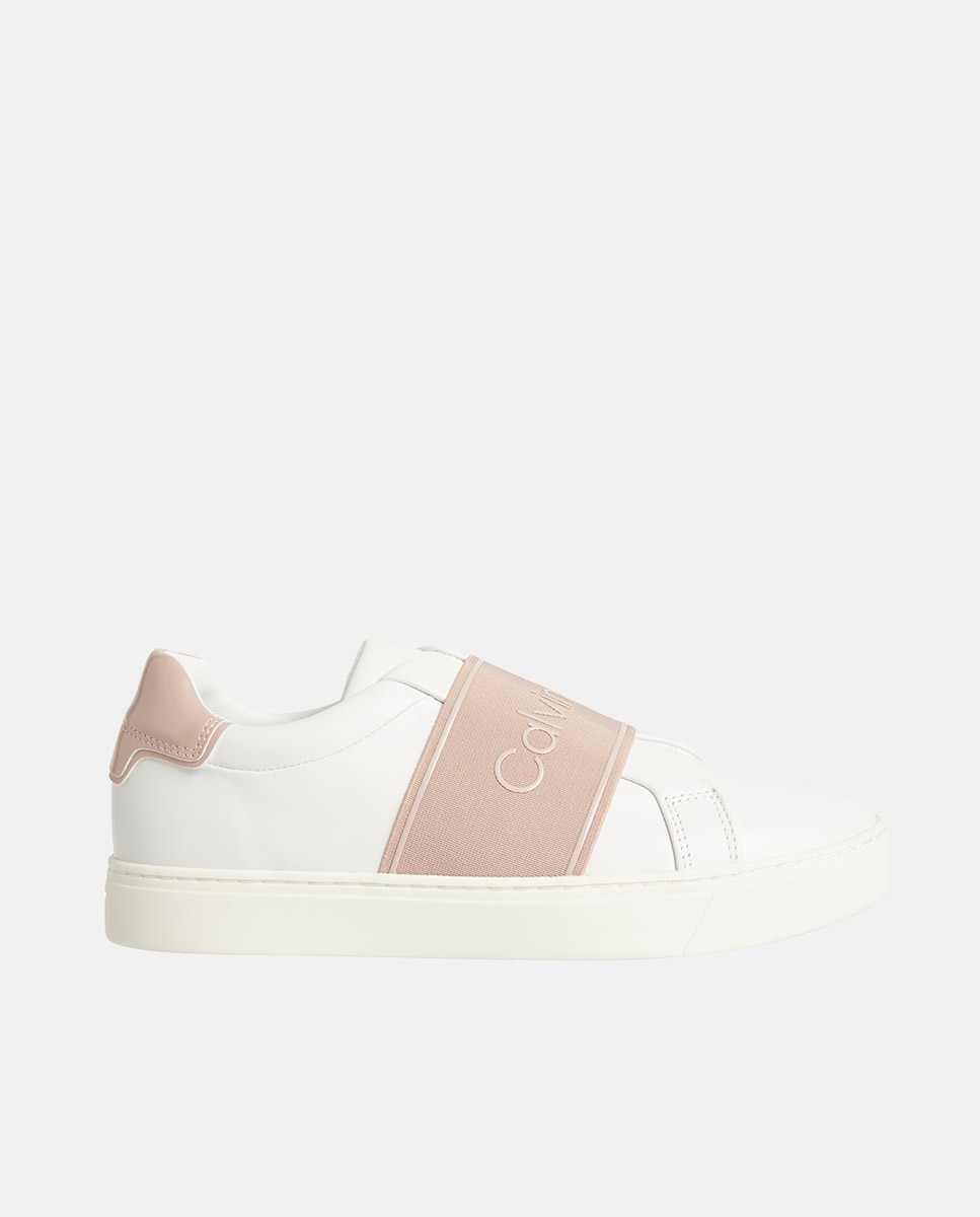 Imagen 0 de Zapatillas de mujer tipo casco bajas en piel con cinta elástica logotipada