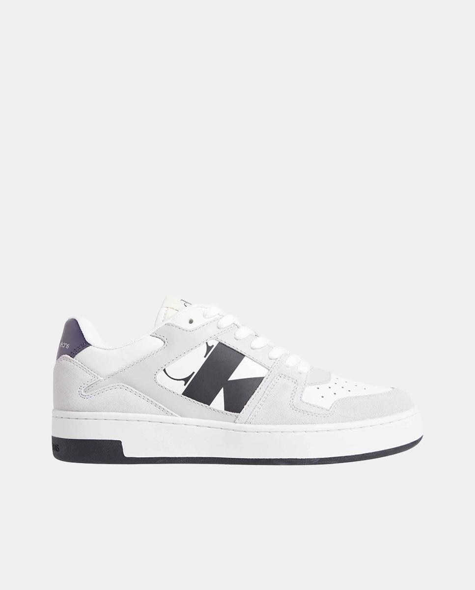 Imagen 0 de Zapatillas de mujer tipo basket bajas en piel con logotipo y suela de goma
