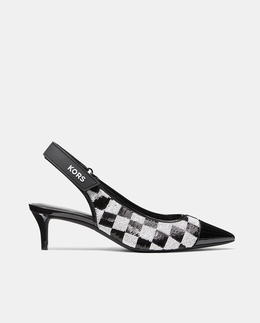 Imagen 0 de Zapatos de salón Kourtney Flex de mujer destalonados con estampado de cuadros con lentejuelas y tacón de aguja