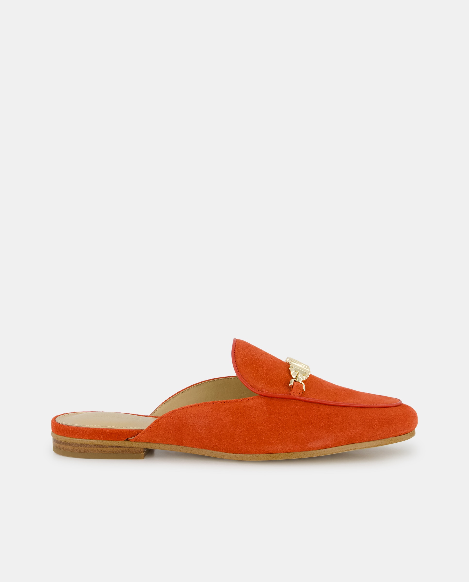 Mules Tiffanie de mujer en piel con logotipo dorado — oferta en Primeriti