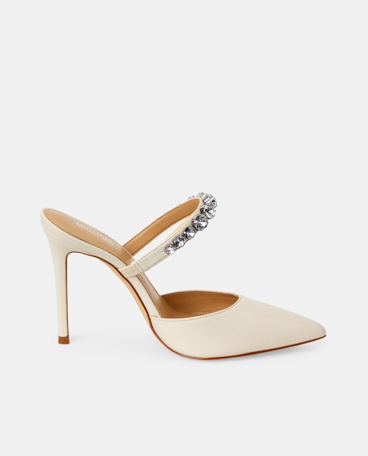 Imagen 0 de Mules Jessa de mujer piel strap pedrería tacón aguja