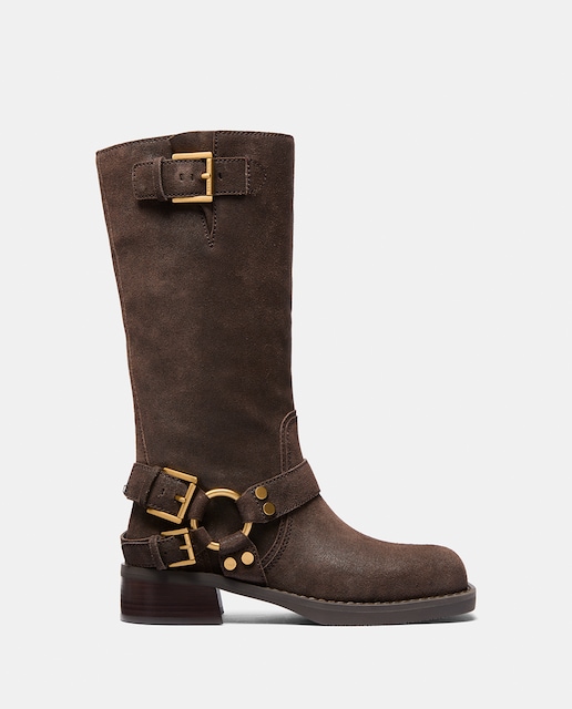 Imagen 0 de Botines de piel de mujer Moto Boot