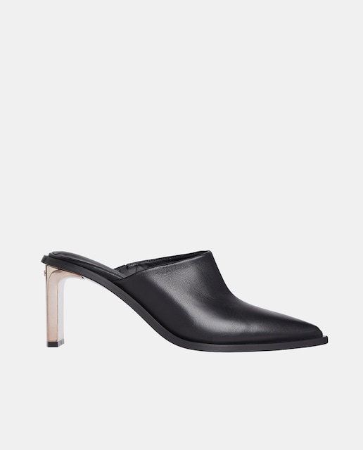 Imagen 0 de Mules mujer en piel con tacón bloque