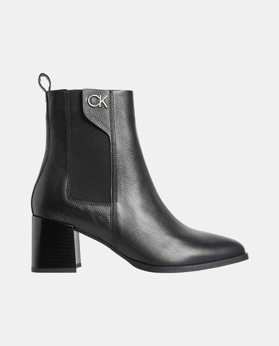 Imagen 0 de Botines de mujer tipo chelsea en piel con tacón bloque