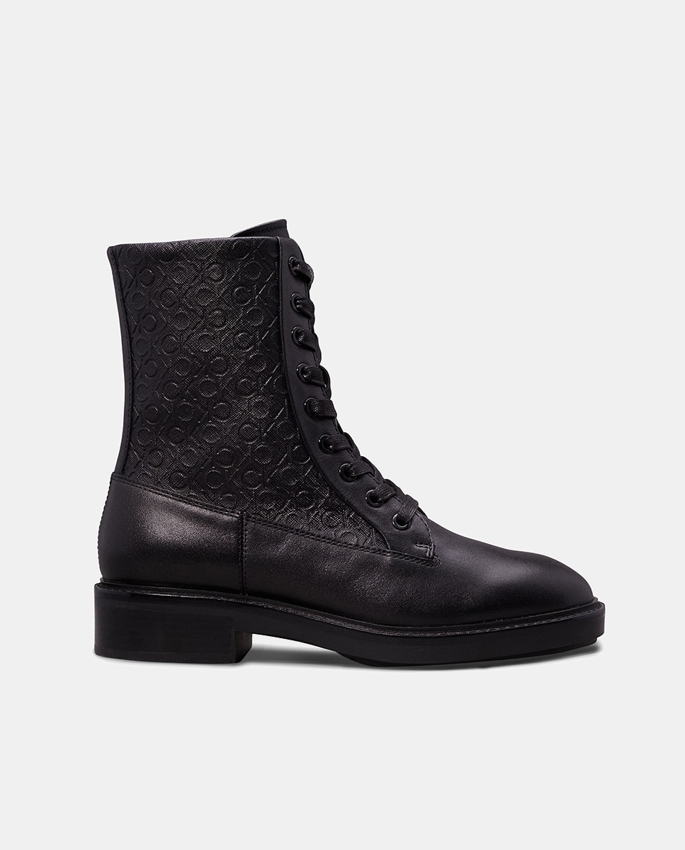 Imagen 0 de Botas de piel Calvin Klein con estampado monogram