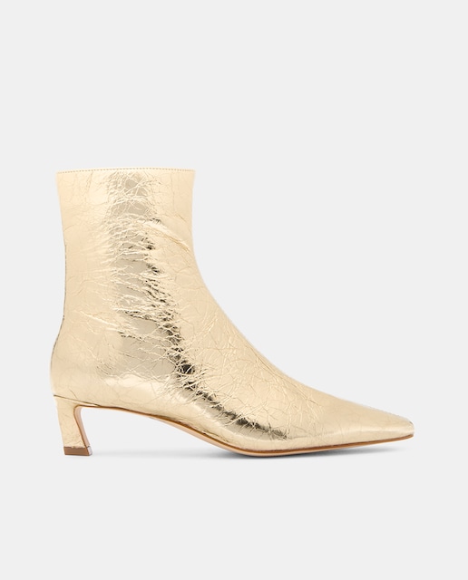 Imagen 0 de Botines de piel de mujer  metalizados