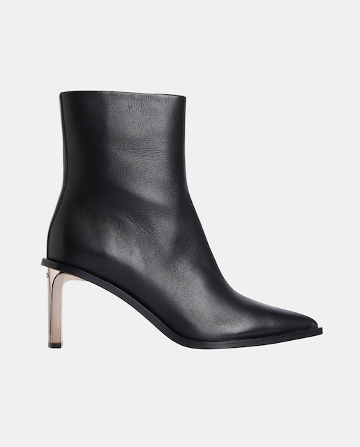 Imagen 0 de Botines mujer en piel puntera afilada tacón bloque