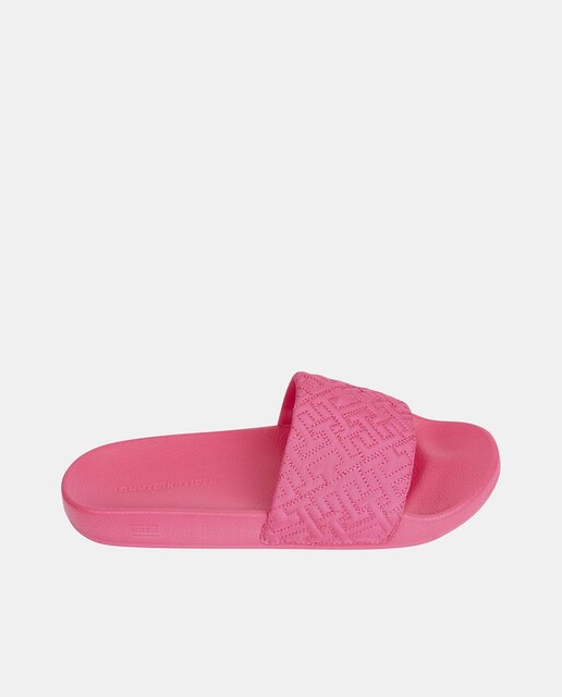 Imagen 0 de Chanclas de mujer tipo pala con tira acolchada con monograma bordado