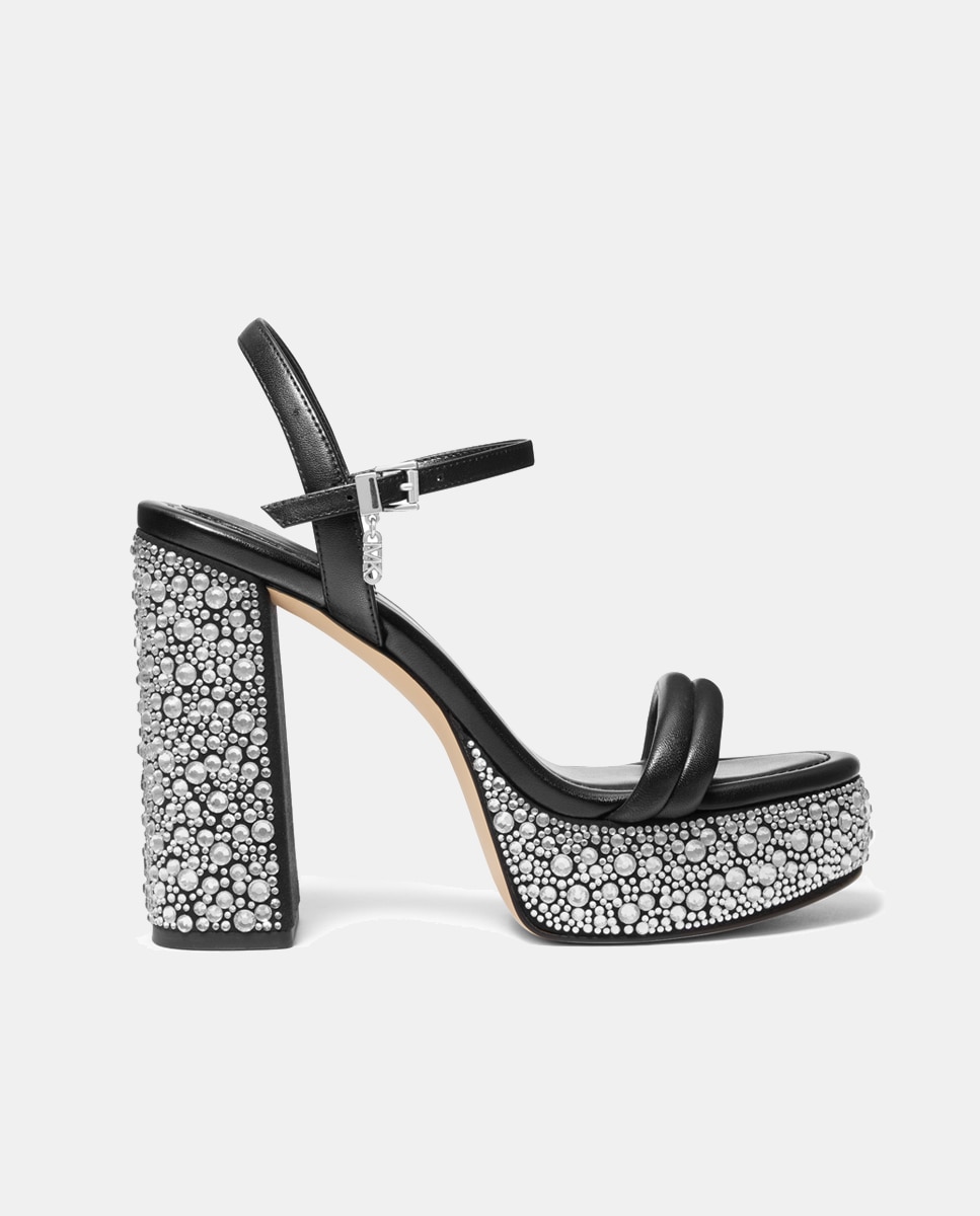Sandalias de tacón Laci Platform de mujer en piel brillantes y tacón bloque — oferta en Primeriti