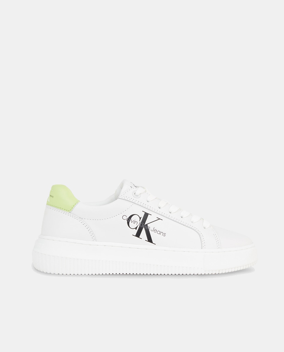 Imagen 0 de Zapatillas de mujer tipo casco bajas en piel con suela chunky