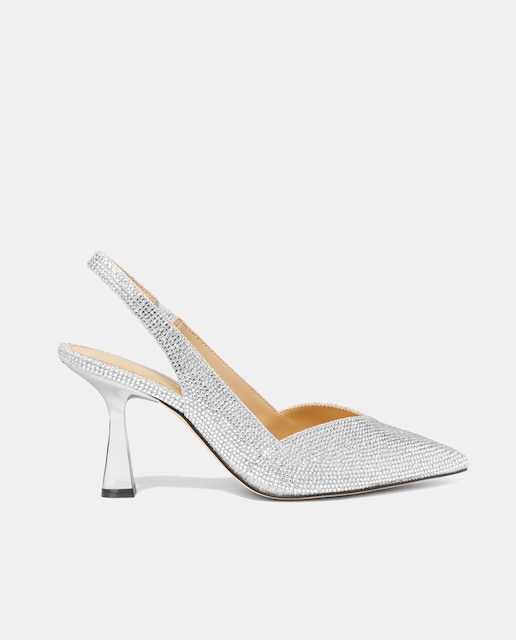 Imagen 0 de Zapatos de salón Chelsea Sling de mujer destalonados con brillantes y tacón embudo