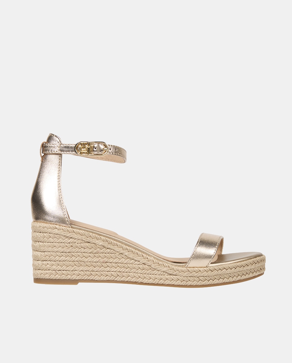Imagen 0 de Alpargatas de cuña Tommy Hilfiger en piel metalizada