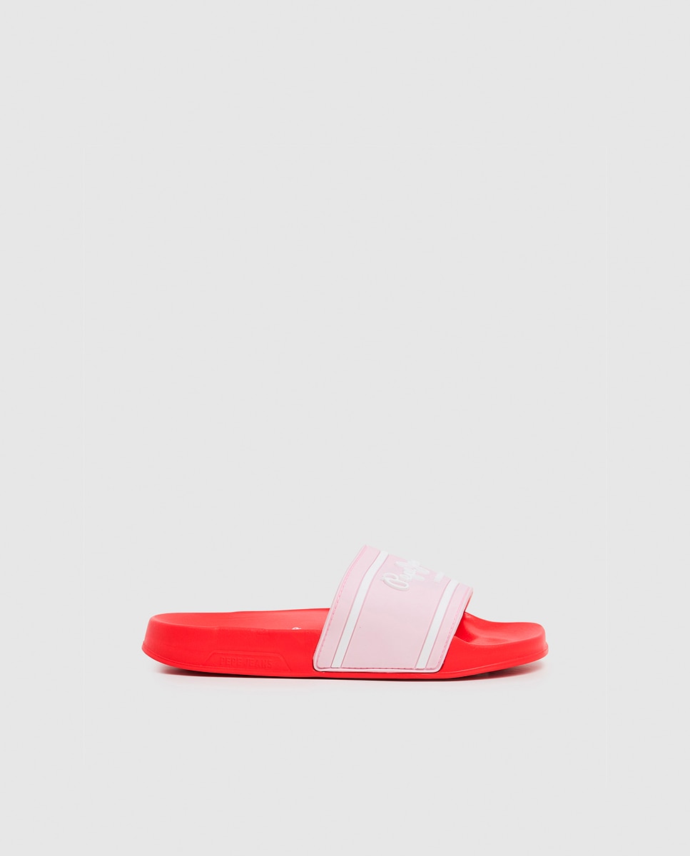 Imagen 0 de Pala de niña en rosa y rojo con logotipo en la pala
