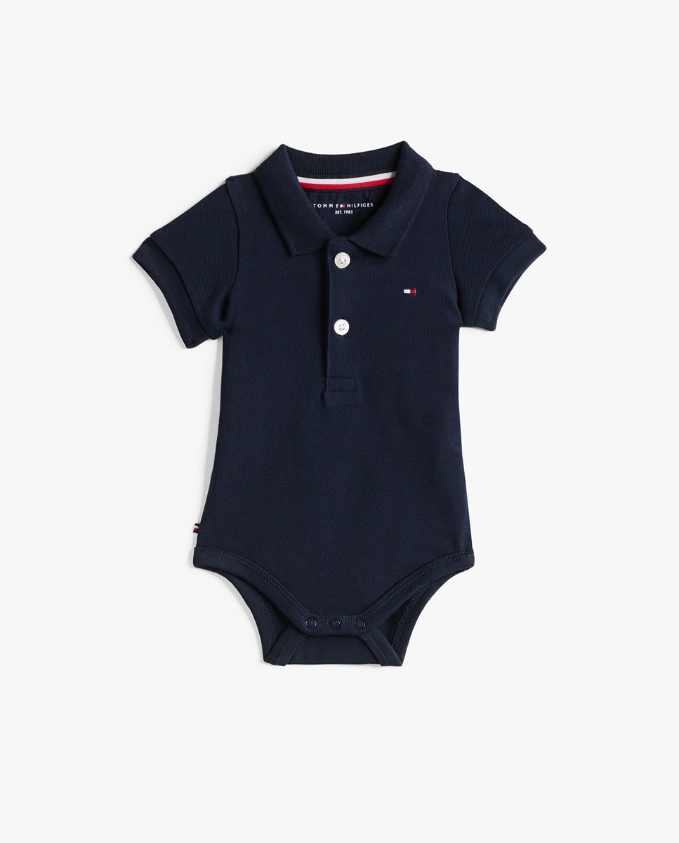 Imagen 0 de Body de bebé niño estilo polo con su bolsita de regalo