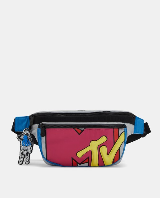 Imagen 0 de Riñonera grande Yasemina de nylon gris con cremallera