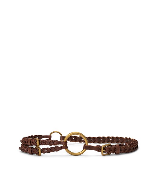 Imagen 0 de Cinturón de mujer de tres tiras trenzadas de piel