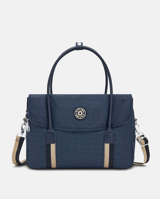 Imagen 0 de Portadocumentos pequeño en azul marino con cremallera y compartimento para portátil