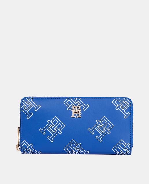 Imagen 0 de Cartera grande en azul con logo TH all over