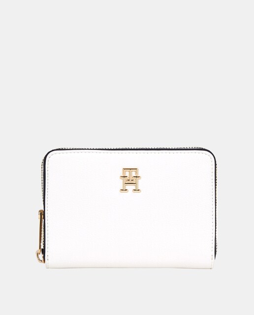 Imagen 0 de Cartera mediana en blanco con cremallera