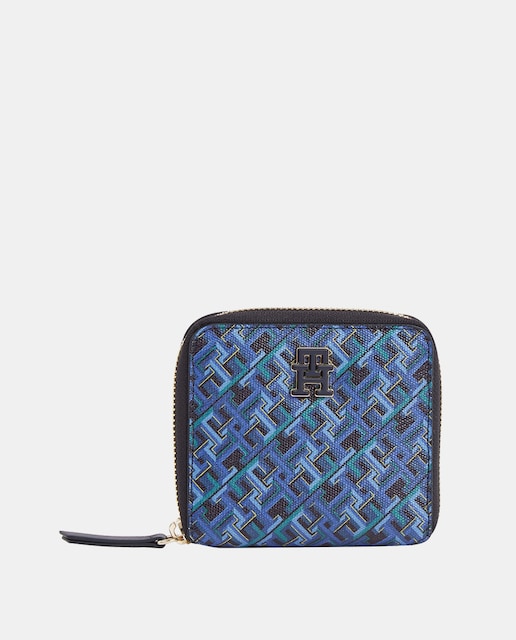 Imagen 0 de Cartera pequeña en azul con print monograma