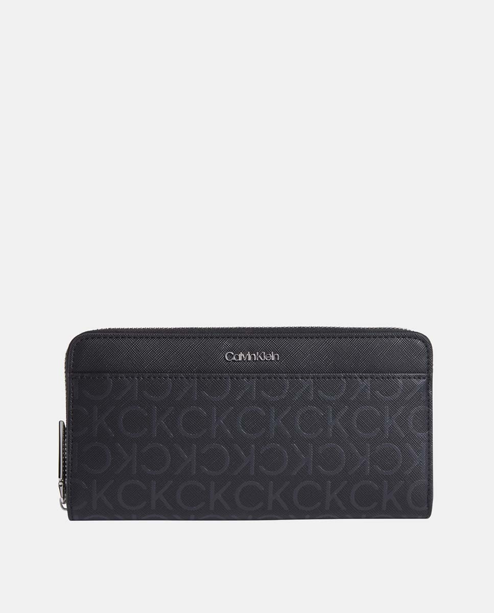 Imagen 0 de Cartera con estampado monogram y logo metálico en la parte frontal