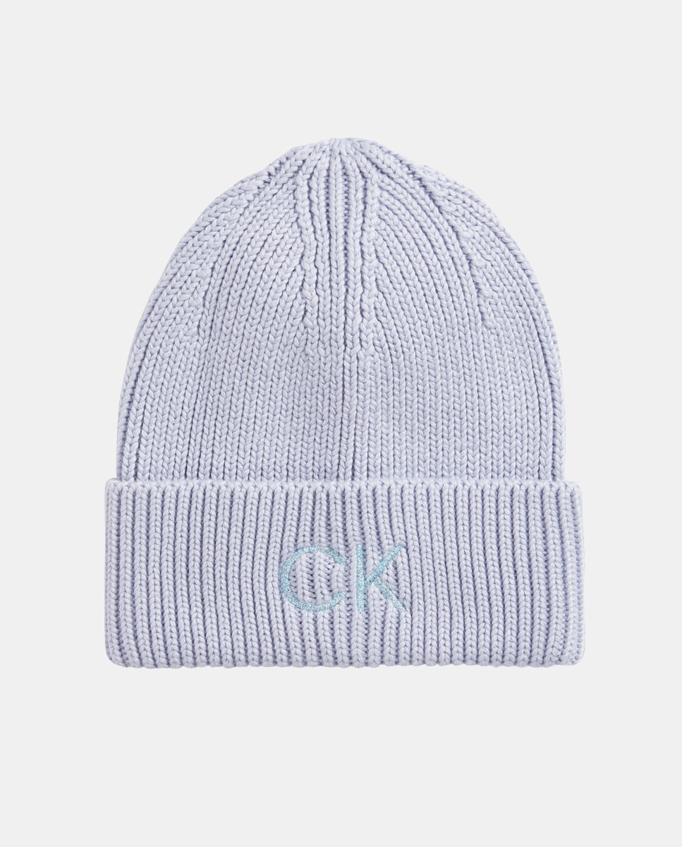 Imagen 0 de Gorro de punto de algodón orgánico en azul