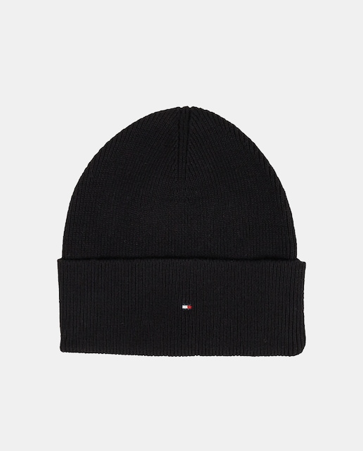 Imagen 0 de Gorro de algodón en negro con detalle frontal