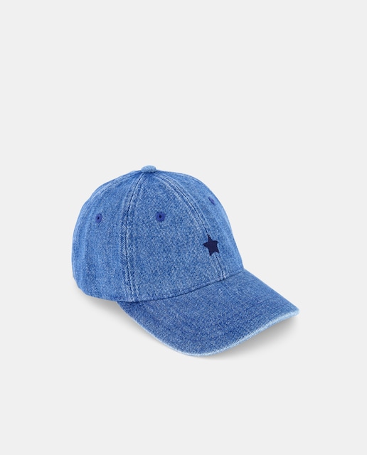 Imagen 0 de Gorra de algodón azul con detalle frontal