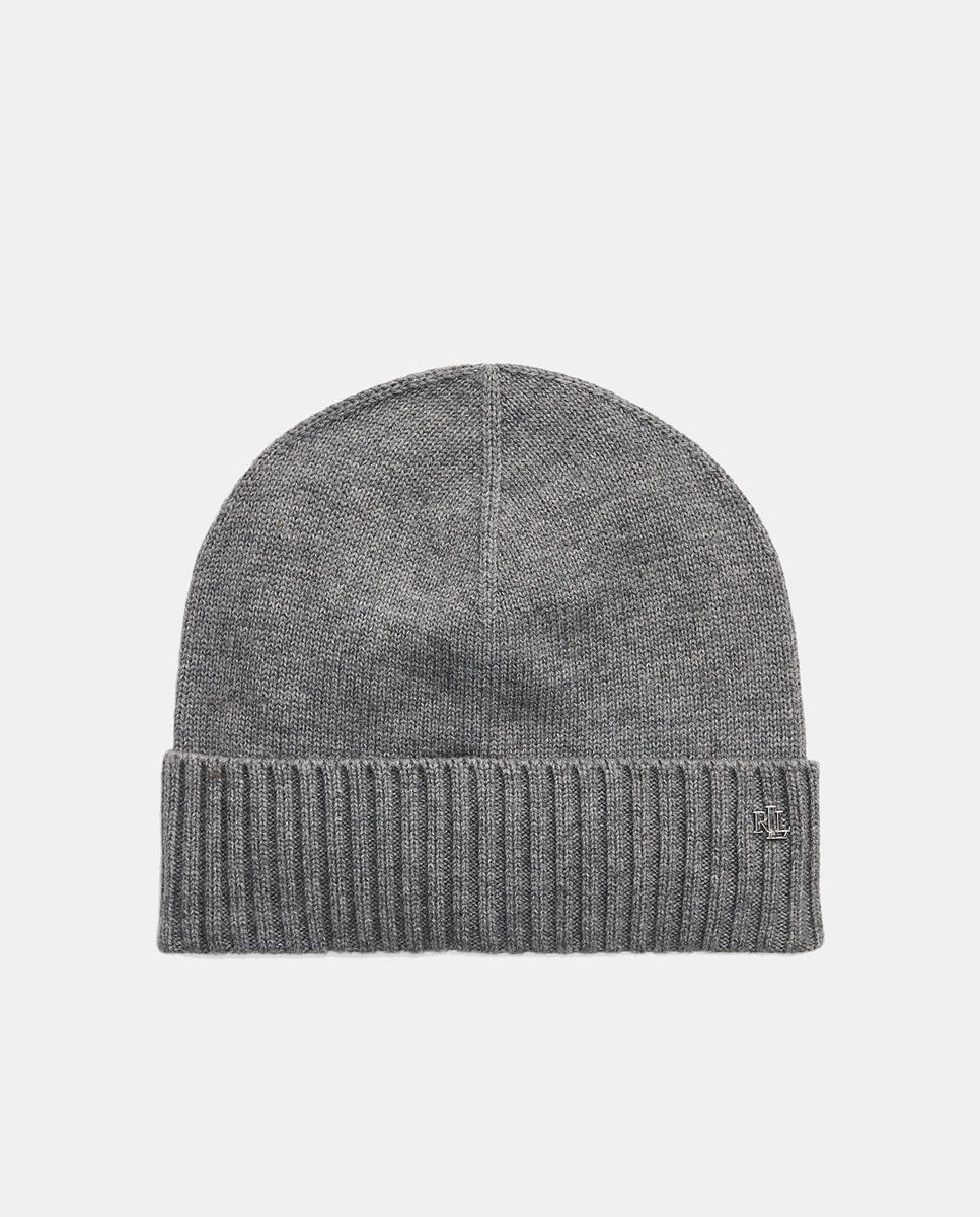 Imagen 0 de Gorro de mujer liso de punto con logo.