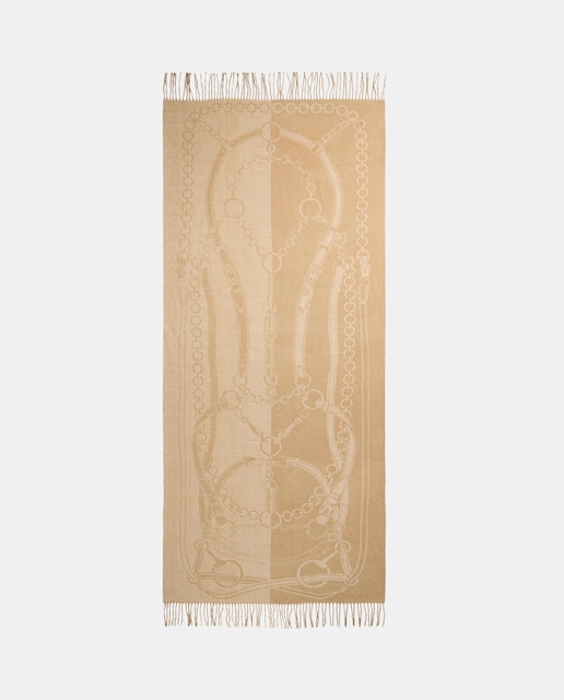 Imagen 0 de Bufanda de mujer estampada con flecos.