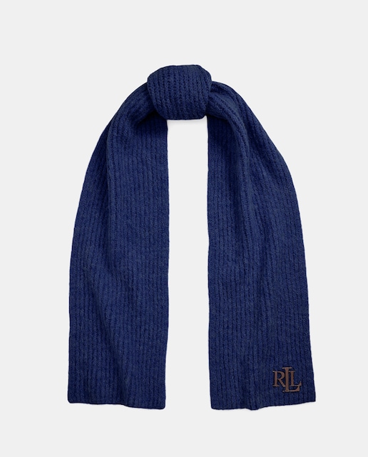 Imagen 0 de Bufanda de mujer lisa con detalle RL en piel.