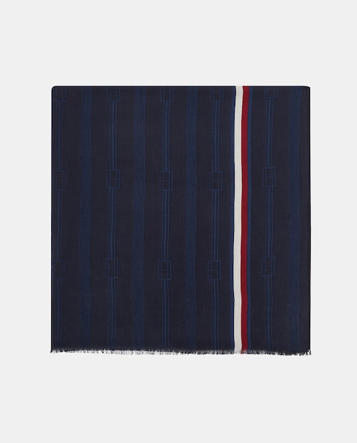 Imagen 0 de Fular de mujer de modal en color azul marino y detalle de rayas