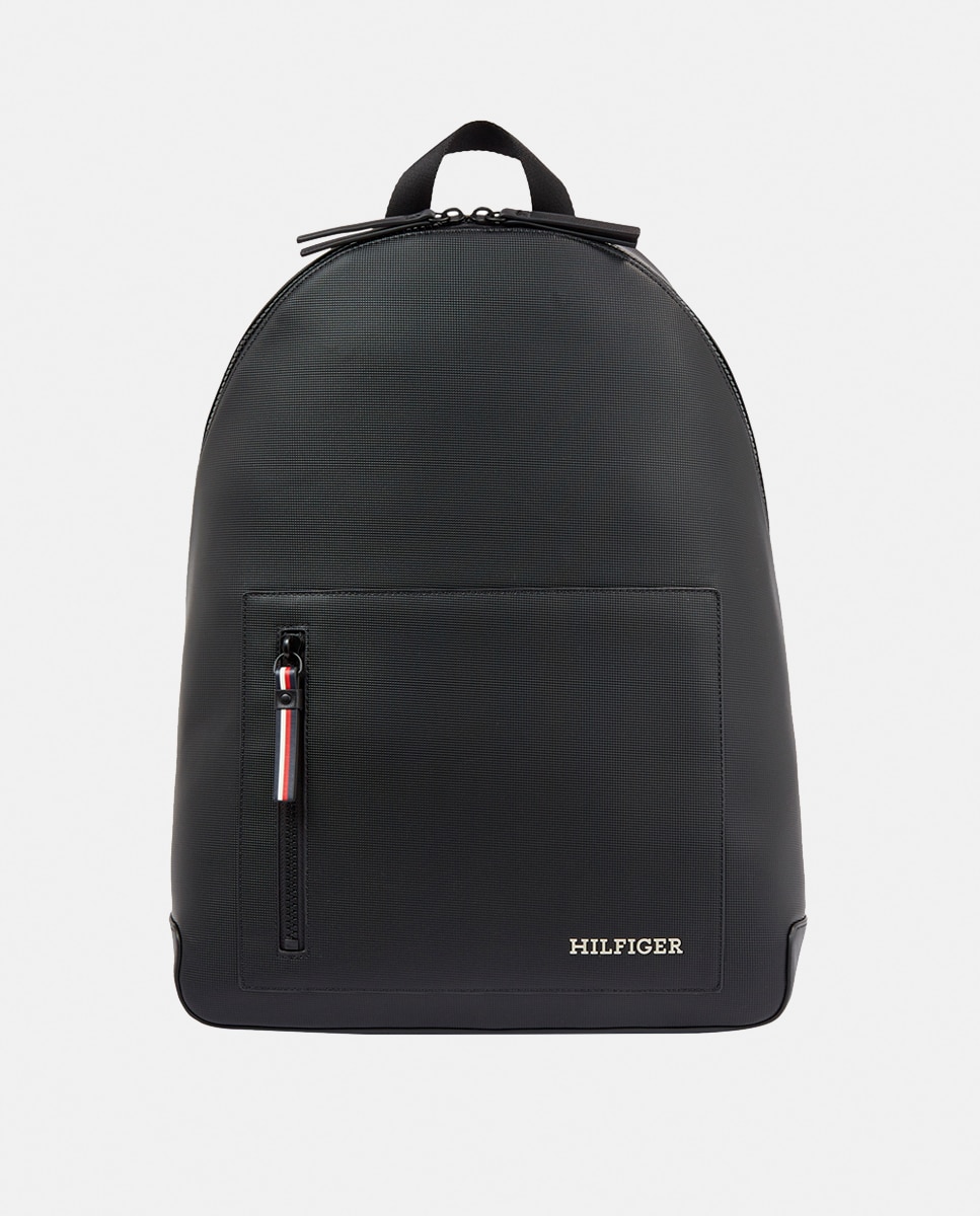 Imagen 0 de Mochila de hombre en negro con acabado en piqué Tommy Hilfiger