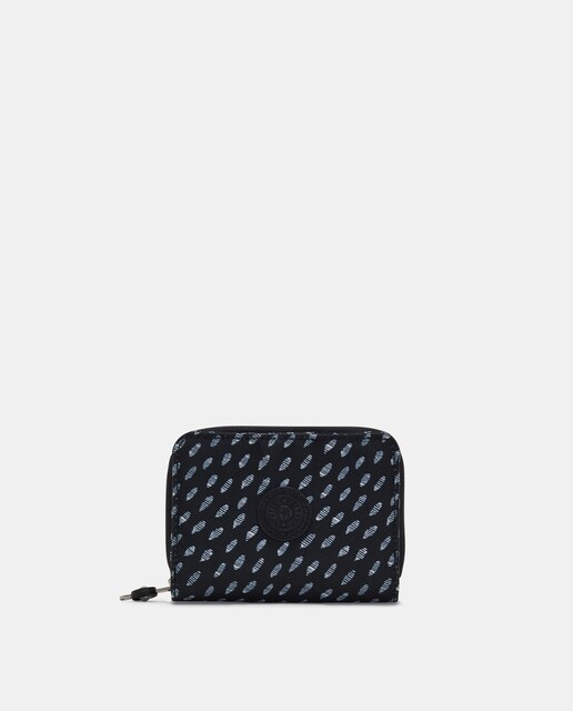 Imagen 0 de Cartera mediana en negro estampado con solapa