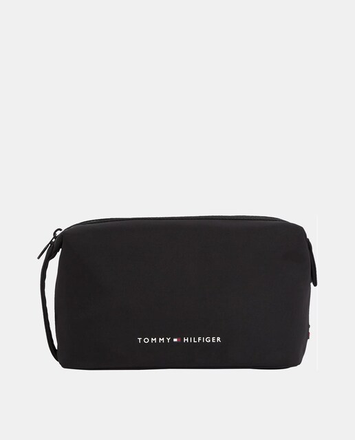 Imagen 0 de Neceser de nylon negro con letras de Tommy Hilfiger