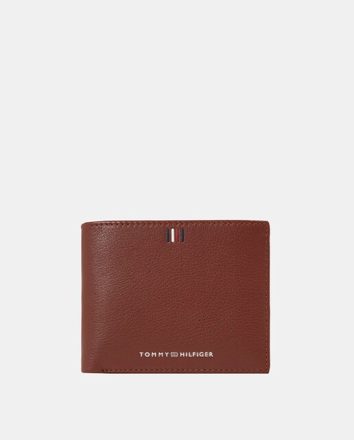 Imagen 0 de Cartera marrón de piel con firma TH