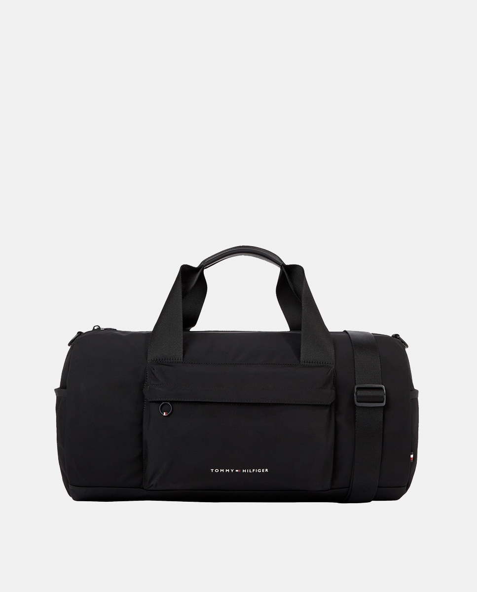 Imagen 0 de Bolsa de viaje en negro con bolsillo exterior