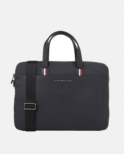 Imagen 0 de Portadocumentos en negro con asa accesoria y firma TH