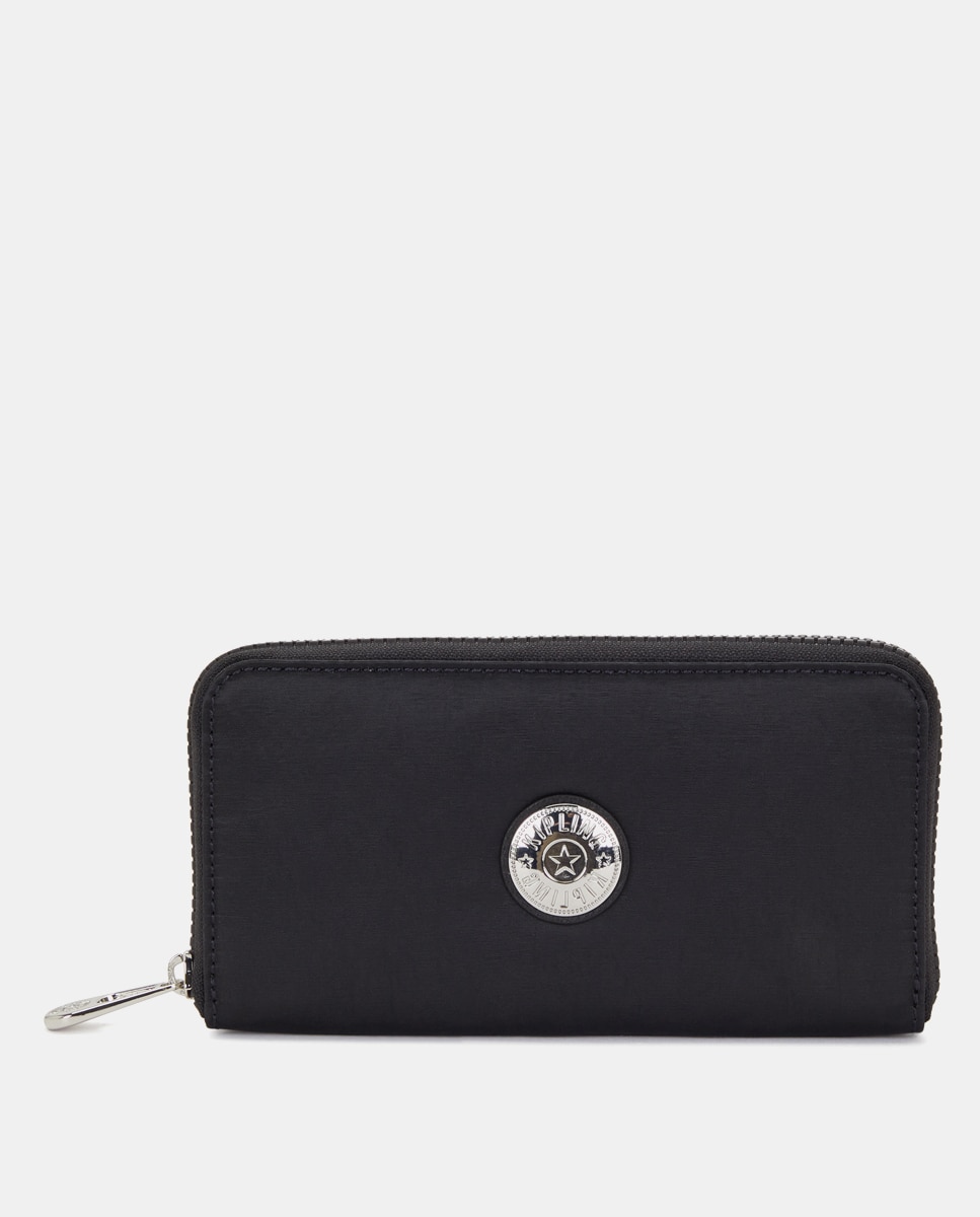 Imagen 0 de Cartera grande en negro con cremallera