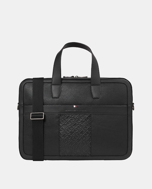 Imagen 0 de Maletín de hombre en color negro con diseño del monograma de Tommy Hilfiger.