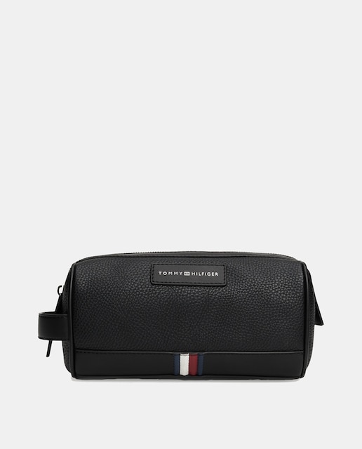 Imagen 0 de Neceser de hombre en color negro y diseño de rayas de Tommy Hilfiger.