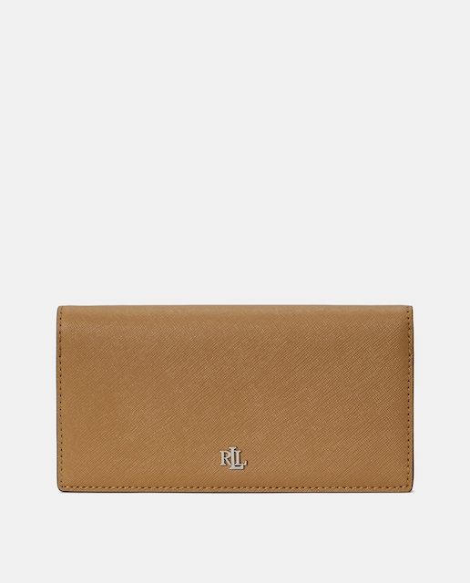 Imagen 0 de Cartera mediana de piel con logotipo dorado