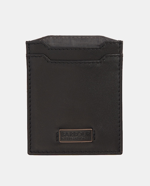 Imagen 0 de Tarjetero de hombre de piel con detalle tartán