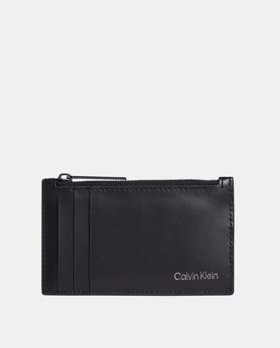 Imagen 0 de Tarjetero de piel Calvin Klein con cremallera